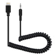 PULUZ 3.5mm TRRS Male to 8 Pin Male Live Microphone Audio Adapter Spring Coiled Cable for iPhone, Cable Stretching to 100cm(Black) - free shipping - PMC TechLife - Order now!