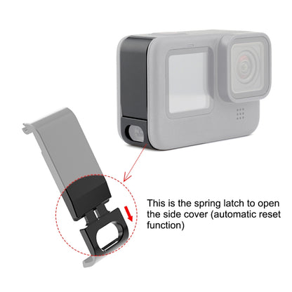PULUZ Metal Battery Side Interface Cover for GoPro HERO13 Black /12 Black /11 Black /10 Black /9 Black(Black) - free shipping - PMC Jewellery - Order now!