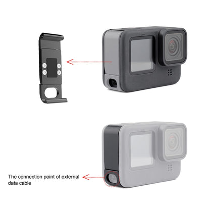 PULUZ Metal Battery Side Interface Cover for GoPro HERO13 Black /12 Black /11 Black /10 Black /9 Black(Black) - free shipping - PMC Jewellery - Order now!