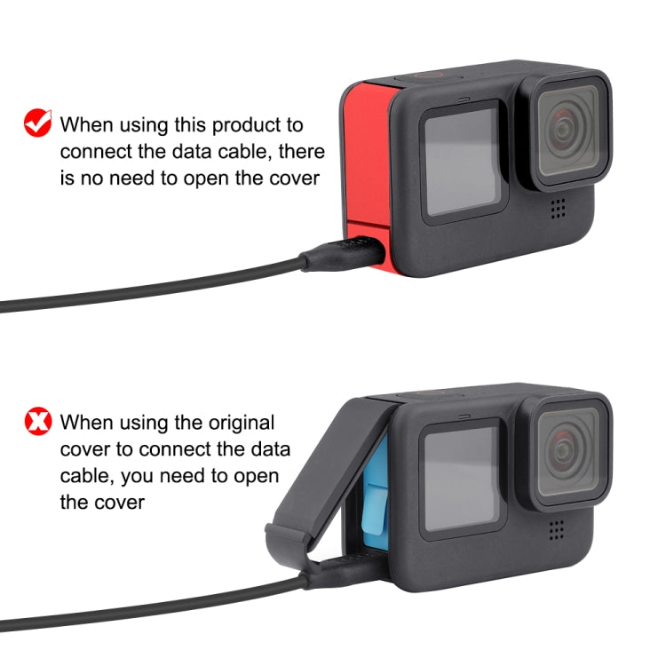 PULUZ Metal Battery Side Interface Cover for GoPro HERO13 Black /12 Black /11 Black /10 Black /9 Black(Red) - Skeleton Housing by PULUZ | Online Shopping South Africa | PMC TechLife | Buy Now Pay Later Mobicred