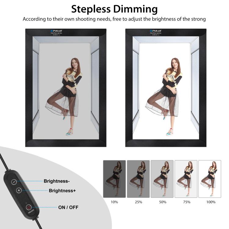 PULUZ 2m 240W 5500K Photo Light Studio Box Kit for Clothes / Adult Model Portrait(EU Plug) - free shipping - PMC TechLife - Order now!