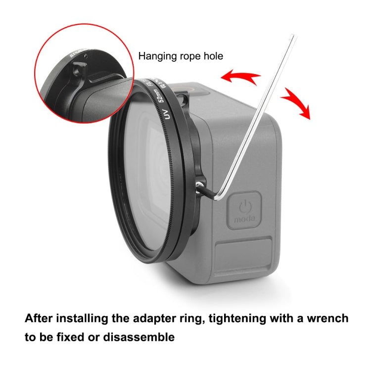 PULUZ 52mm UV Lens Filter for GoPro HERO12 Black /11 Black Mini /11 Black /10 Black /9 Black, with Adapter Ring - Lens Adapter by PULUZ | Online Shopping South Africa | PMC TechLife | Buy Now Pay Later Mobicred