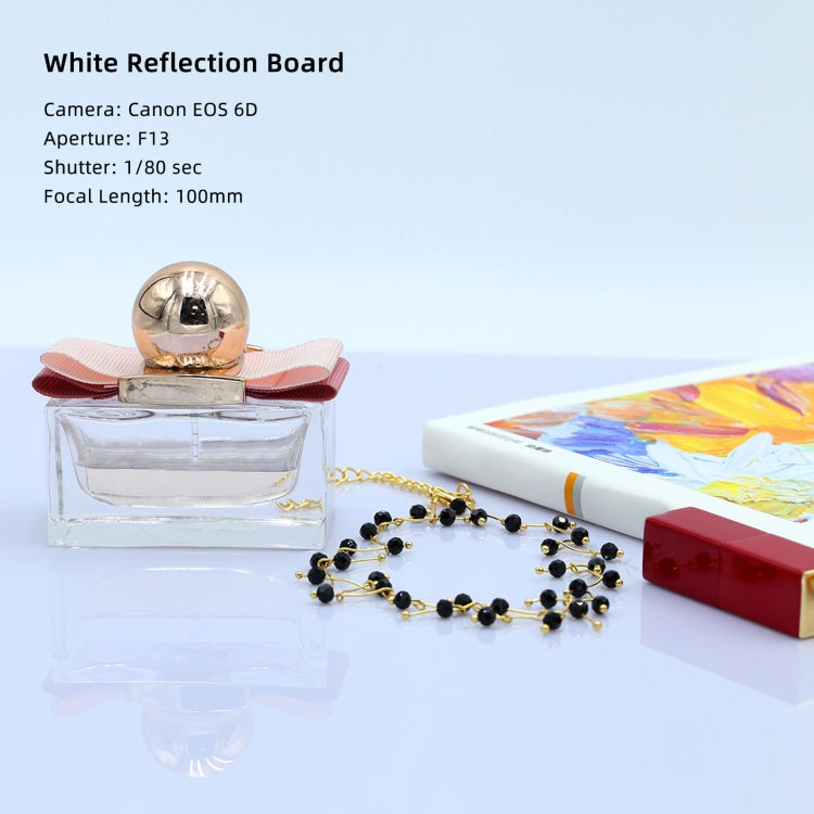 PULUZ 20cm Photography Acrylic Reflective Display Table Background Board(White) - free shipping - PMC Jewellery - Order now!