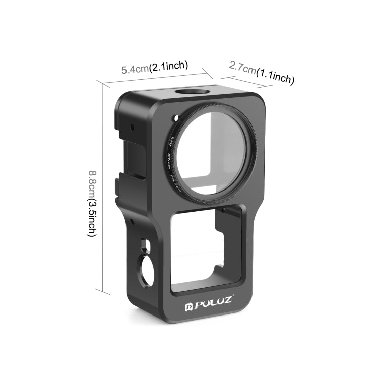 PULUZ CNC Aluminum Alloy Cage for DJI Action 2(Black) - free shipping - PMC TechLife - Order now!