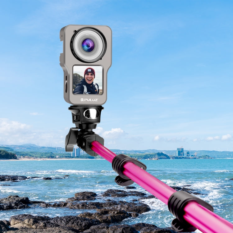 PULUZ CNC Aluminum Alloy Cage for DJI Action 2(Titanium Color) - Protection Frame by PULUZ | Online Shopping South Africa | PMC TechLife | Buy Now Pay Later Mobicred
