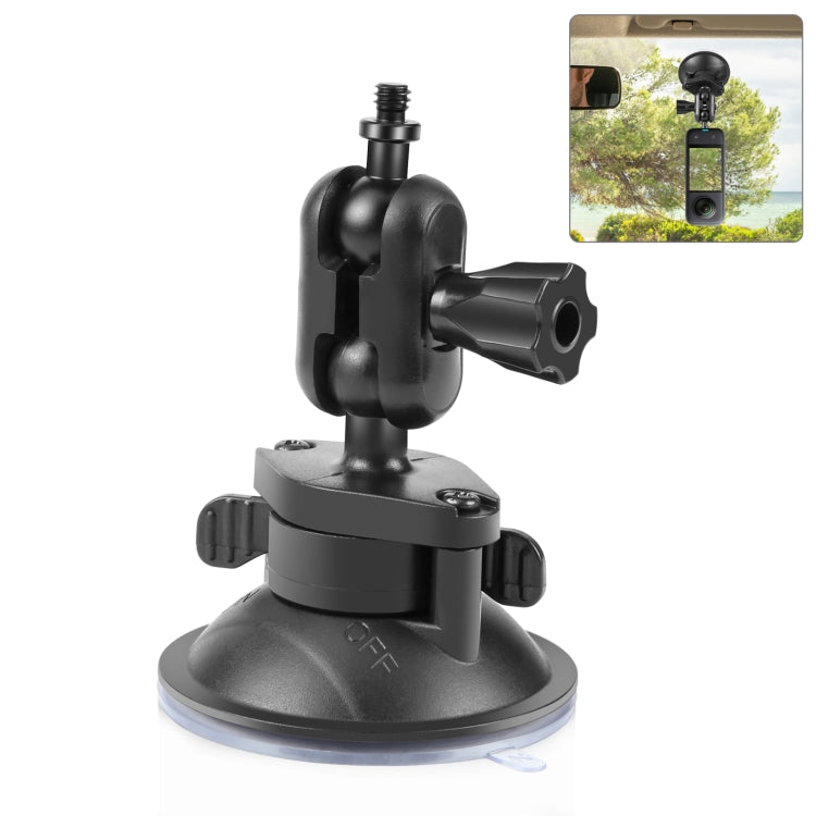 PULUZ 1/4 inch Magic Arm Suction Cup Mount (Black) - Helmet Mount by PULUZ | Online Shopping South Africa | PMC TechLife | Buy Now Pay Later Mobicred