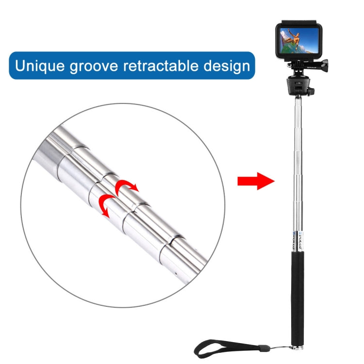 PULUZ Extendable Handheld Selfie Monopod for GoPro, Insta360, DJI and Other Action Cameras, Length: 22.5-80cm - Extendable Pole by PULUZ | Online Shopping South Africa | PMC Jewellery | Buy Now Pay Later Mobicred