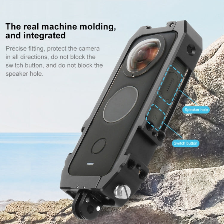 PULUZ Protective Cage Rig Housing Frame with Cold Shoe Mounts & Magnetic Folding Tripod Adapter for Insta360 ONE X2(Black) - Mount & Holder by PULUZ | Online Shopping South Africa | PMC TechLife | Buy Now Pay Later Mobicred