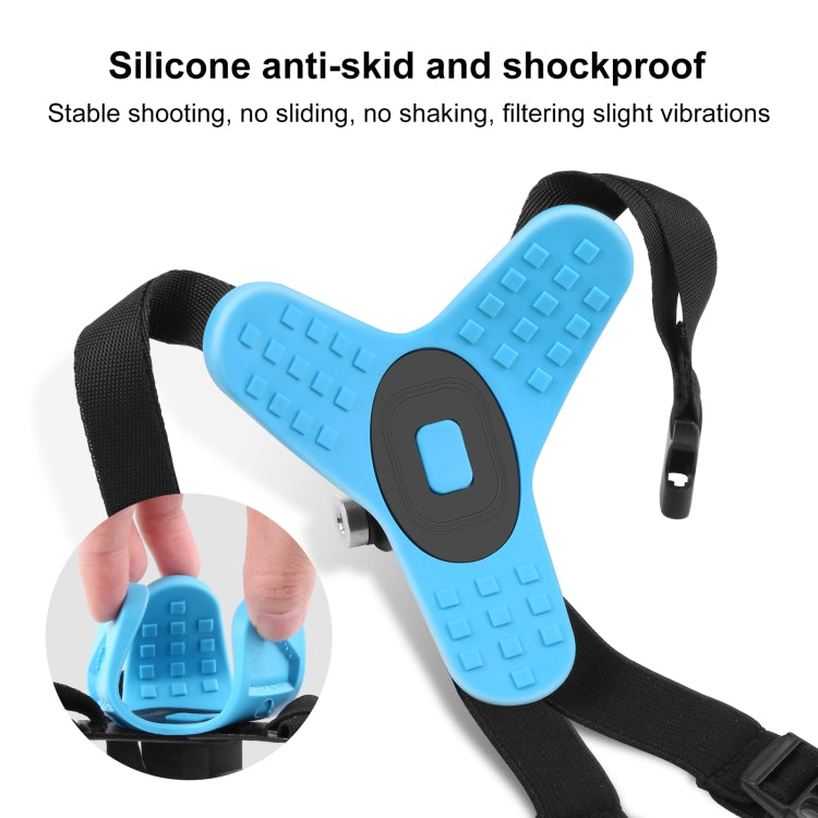 PULUZ Motorcycle Helmet Chin Strap Mount for GoPro, DJI Osmo Action and Other Action Cameras(Blue) - Helmet Mount by PULUZ | Online Shopping South Africa | PMC TechLife | Buy Now Pay Later Mobicred