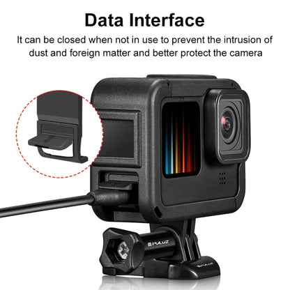 PULUZ Frame Expansion PA Cage with Side Interface Cover for GoPro HERO13 Black /12 Black /11 Black /10 Black /9 Black(Black) - Protective Frame by PULUZ | Online Shopping South Africa | PMC Jewellery | Buy Now Pay Later Mobicred
