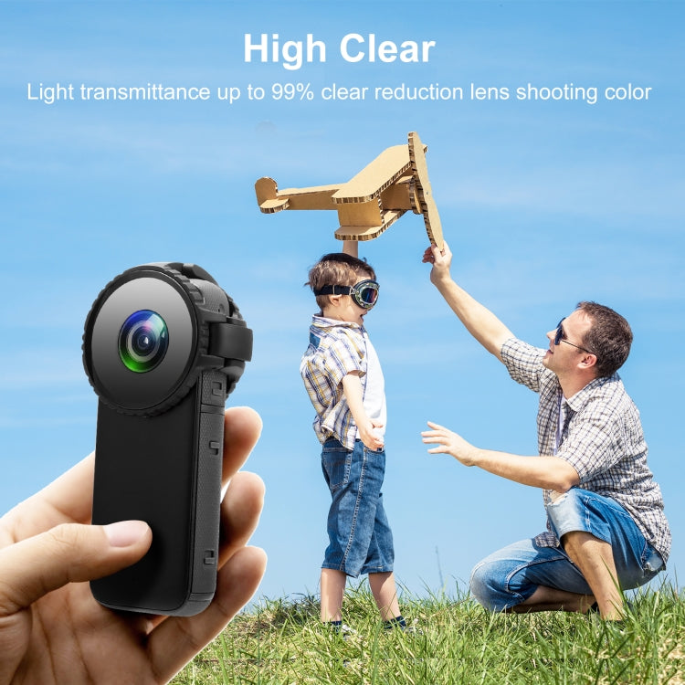 PULUZ Upgrade Lens Guard Protective Glass Cover for Insta360 One X2(Black) - Len Accessories by PULUZ | Online Shopping South Africa | PMC TechLife | Buy Now Pay Later Mobicred