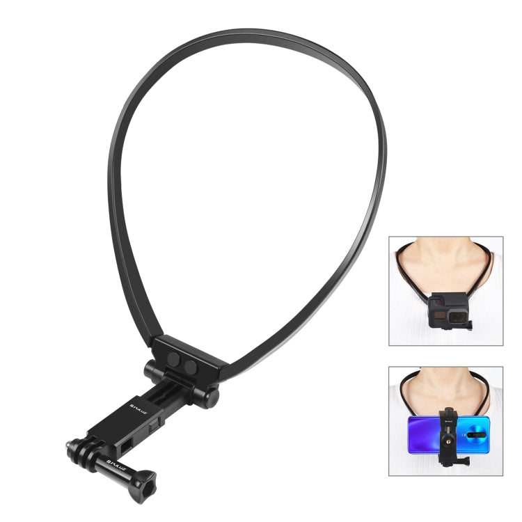PULUZ Lazy Adjustable Neck Bracket for GoPro Action Camera Smartphones (Black) - Holder by PULUZ | Online Shopping South Africa | PMC TechLife | Buy Now Pay Later Mobicred