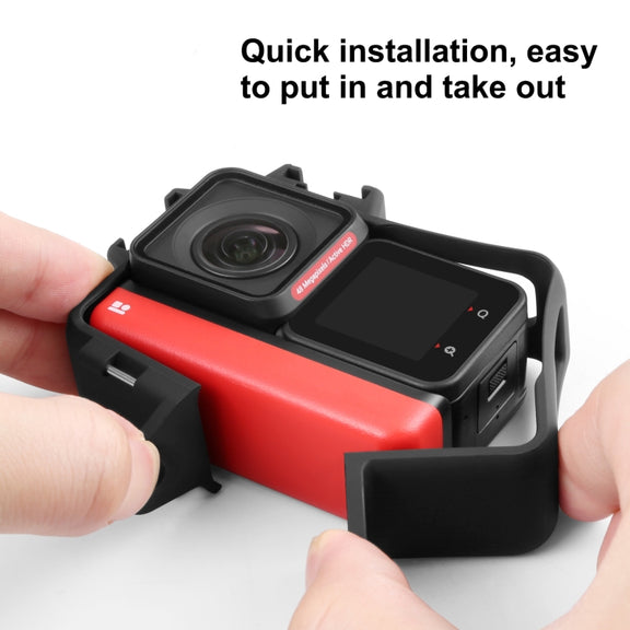 PULUZ Plastic Frame Case with Lens Guard for Insta360 One RS 360 Edition(Black)