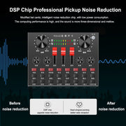 PULUZ Live Broadcasting Sound Card Bluetooth Karaoke Singing Recording Sound Mixer for Mobile Phone / Computer / Laptop / Tablet PC, Chinese Version(Black)