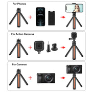 PULUZ Inlaid Wood Desktop Vlogging Live Tripod Holder with Tripod Head (Black)