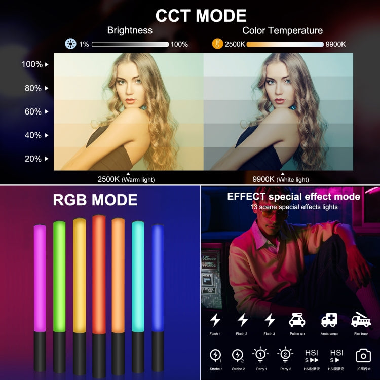 PULUZ Metal Body 2500-9000K RGB Full Color Beauty Fill Light Handheld Photography LED Light - free shipping - PMC TechLife - Order now!