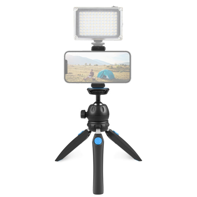PULUZ Mini VLOG Live Stabilizer Stand Tripod with Phone Clamp for Smartphones (Blue)
