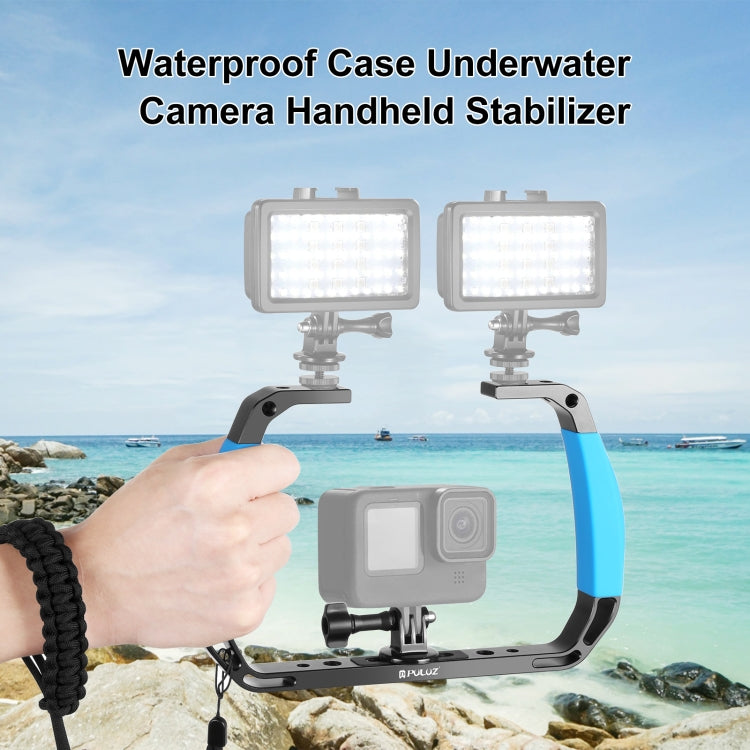 PULUZ Dual Silicone Handles Aluminium Alloy Underwater Diving Rig for GoPro, Other Action Cameras and  Smartphones (Blue) - free shipping - PMC TechLife - Order now!