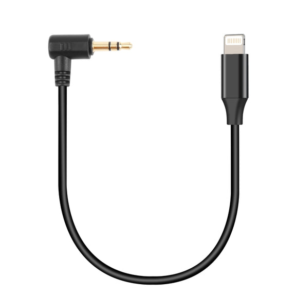 PULUZ 3.5mm TRS Male to 8 Pin Male Live Microphone Audio Adapter Cable for PU3153 / PU3154 (Black)