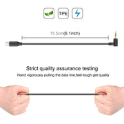 PULUZ 3.5mm TRS Male to 8 Pin Male Live Microphone Audio Adapter Cable for PU3153 / PU3154 (Black)