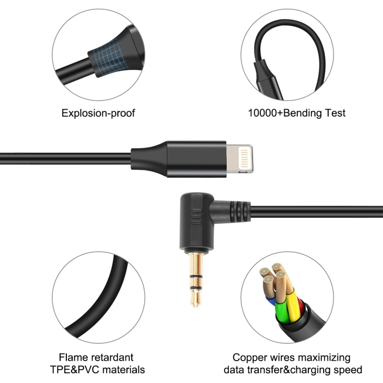 PULUZ 3.5mm TRS Male to 8 Pin Male Live Microphone Audio Adapter Cable for PU3153 / PU3154 (Black)