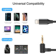 PULUZ 3.5mm TRS Male to 8 Pin Male Live Microphone Audio Adapter Cable for PU3153 / PU3154 (Black)