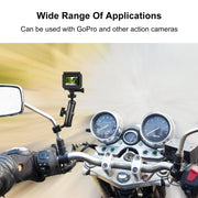 PULUZ Motorcycle Holder Rearview Mirror Fixed Mount for GoPro and Other Action Cameras (Black)