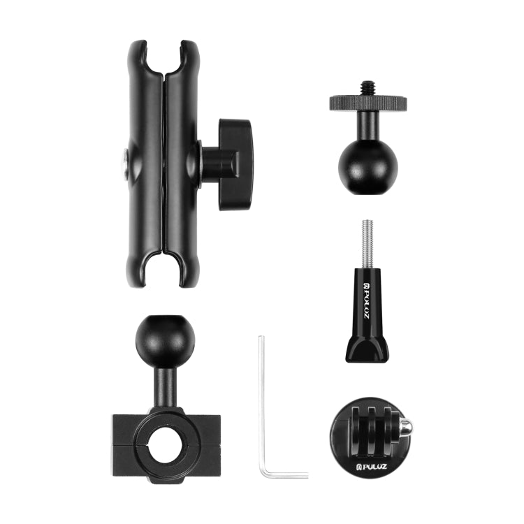 PULUZ Motorcycle Holder Rearview Mirror Fixed Mount for GoPro and Other Action Cameras (Black) - Bicycle Handlebar Mount by PULUZ | Online Shopping South Africa | PMC TechLife | Buy Now Pay Later Mobicred