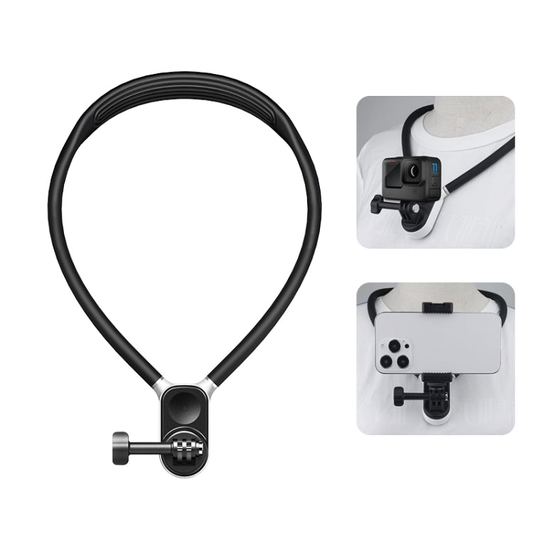 PULUZ Magnetic Silicone Collar Bracket POV View Mount with Phone Clamp for GoPro Action Cameras / Phones (Black) - free shipping - PMC TechLife - Order now!