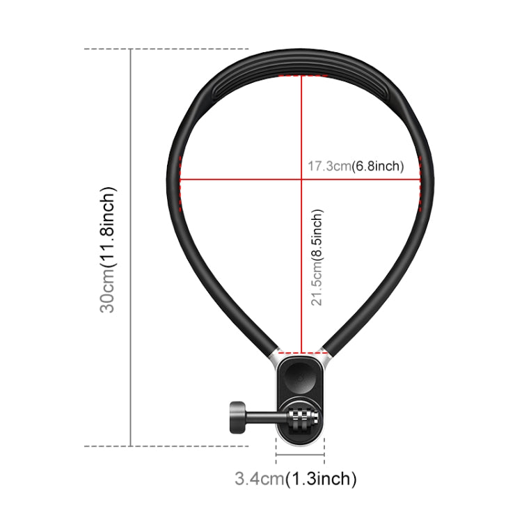 PULUZ Magnetic Silicone Collar Bracket POV View Mount with Phone Clamp for GoPro Action Cameras / Phones (Black) - free shipping - PMC TechLife - Order now!