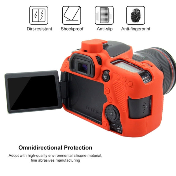PULUZ Soft Silicone Protective Case for Canon EOS 80D(Red)