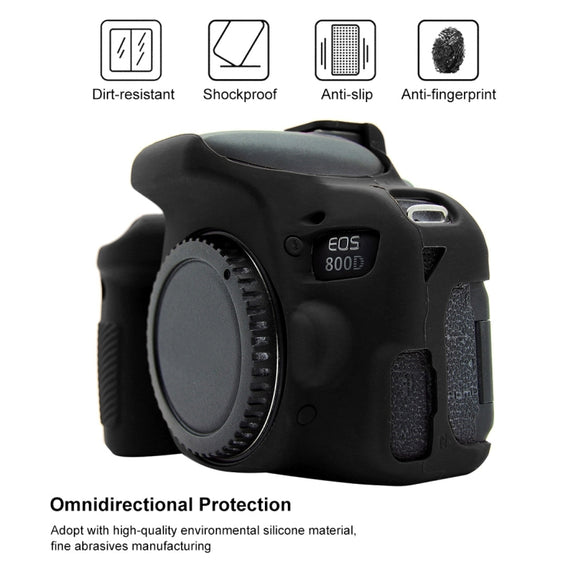 PULUZ Soft Silicone Protective Case for Canon EOS 800D(Black)