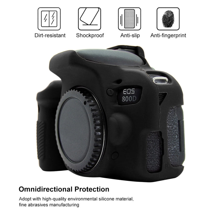 PULUZ Soft Silicone Protective Case for Canon EOS 800D(Black)