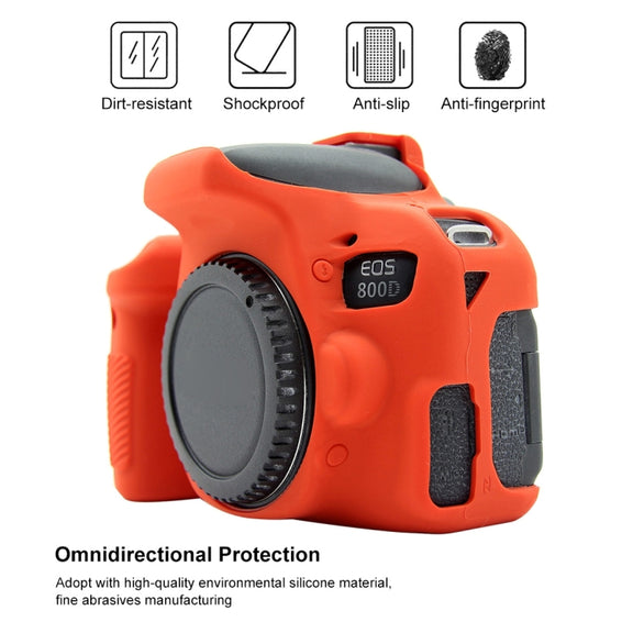 PULUZ Soft Silicone Protective Case for Canon EOS 800D(Red)
