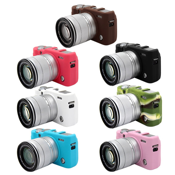 PULUZ Soft Silicone Protective Case for FUJIFILM X-A3 / X-A10(Rose Red)