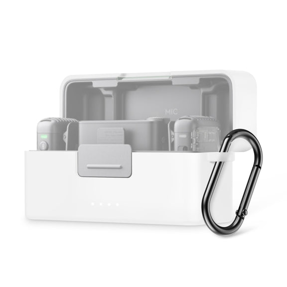 For DJI Mic 2 PULUZ Charging Case Silicone Scratch-proof Protective Cover (White)