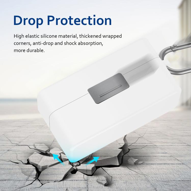 For DJI Mic 2 PULUZ Charging Case Silicone Scratch-proof Protective Cover (White)