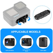 PULUZ Quick Release Magnetic Folding Base Adapter for GoPro HERO12 Black /11 Black /11 Black mini /10 Black /9 Black /8 Black / Max (Black)