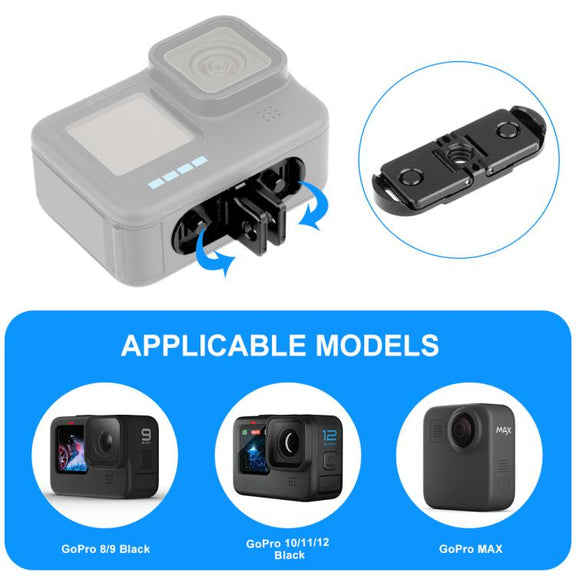 PULUZ Quick Release Magnetic Folding Base Adapter for GoPro HERO12 Black /11 Black /11 Black mini /10 Black /9 Black /8 Black / Max (Black)