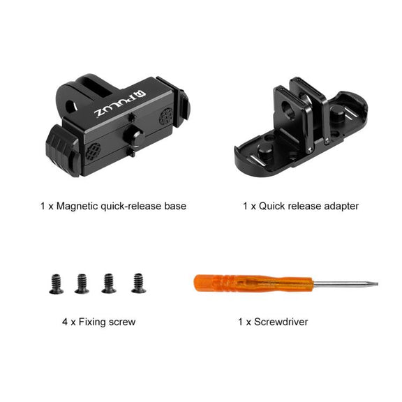 PULUZ Quick Release Magnetic Folding Finger Base Mount for GoPro HERO12 Black /11 Black /11 Black mini /10 Black /9 Black /8 Black / Max (Black)