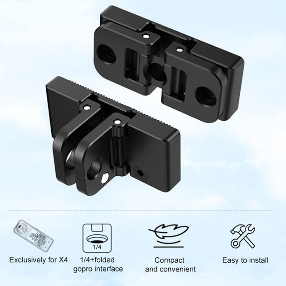 For Insta360 X5 / X4 / X3 PULUZ Quick Release 1 /4 inch Folding Base (Black)