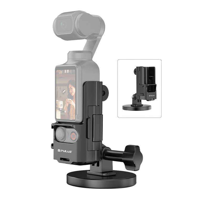 For DJI OSMO Pocket 3 PULUZ Protective Frame Magnetic Desktop Mount Angle Adjustable Base (Black) - free shipping - PMC TechLife - Order now!