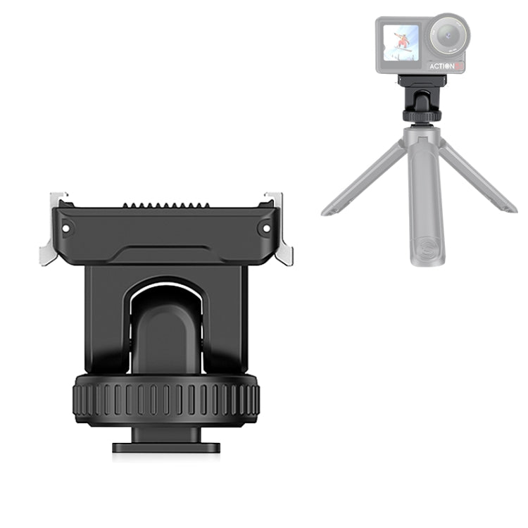 For DJI Osmo Action 5 Pro / 4 / 3 PULUZ Cold Shoe Gimbal Quick Release Base Adapter (Black) - free shipping - PMC TechLife - Order now!