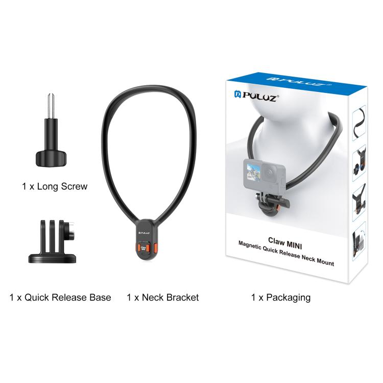 PULUZ Lazy Neck Bracket Magnetic Quick Release POV View Mount (Black) - free shipping - PMC TechLife - Order now!