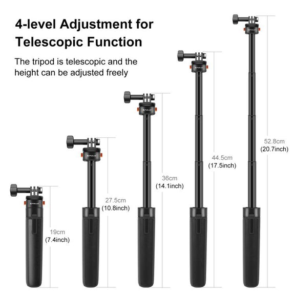 PULUZ Mini Magnetic Quick Release Selfie Stick Tripod (Black)