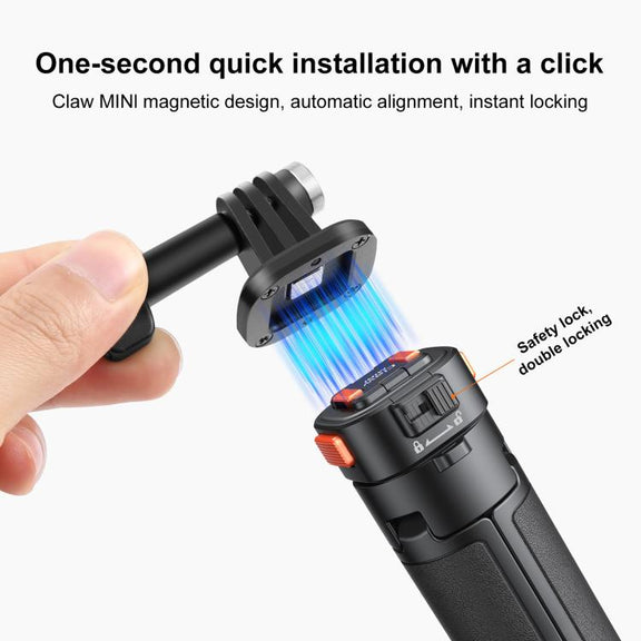 PULUZ Mini Magnetic Quick Release Selfie Stick Tripod (Black)