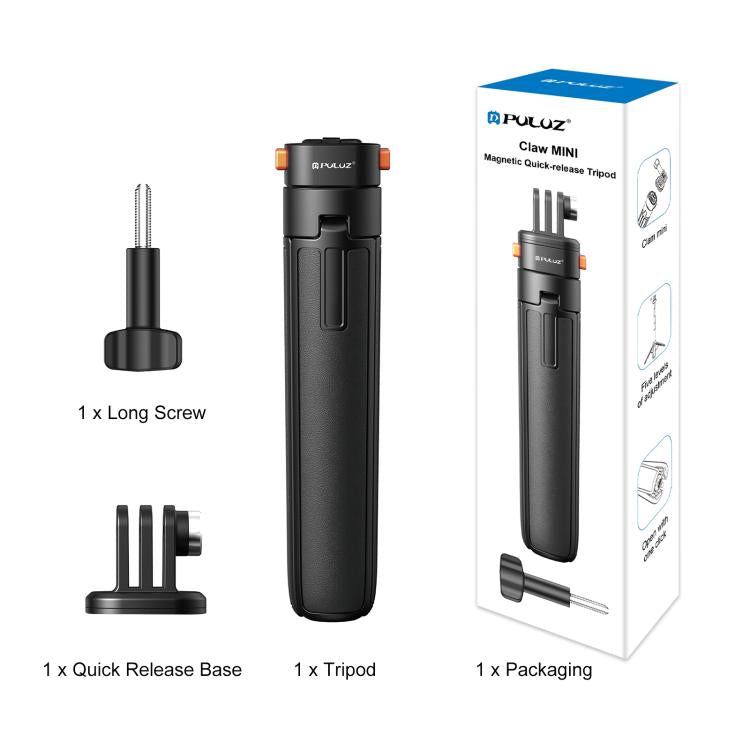 PULUZ Mini Magnetic Quick Release Selfie Stick Tripod (Black)