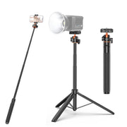 PULUZ 1.4m Phone Selfie Stick Tripod Vlog Live Streaming Holder with Phone Clip (Black)