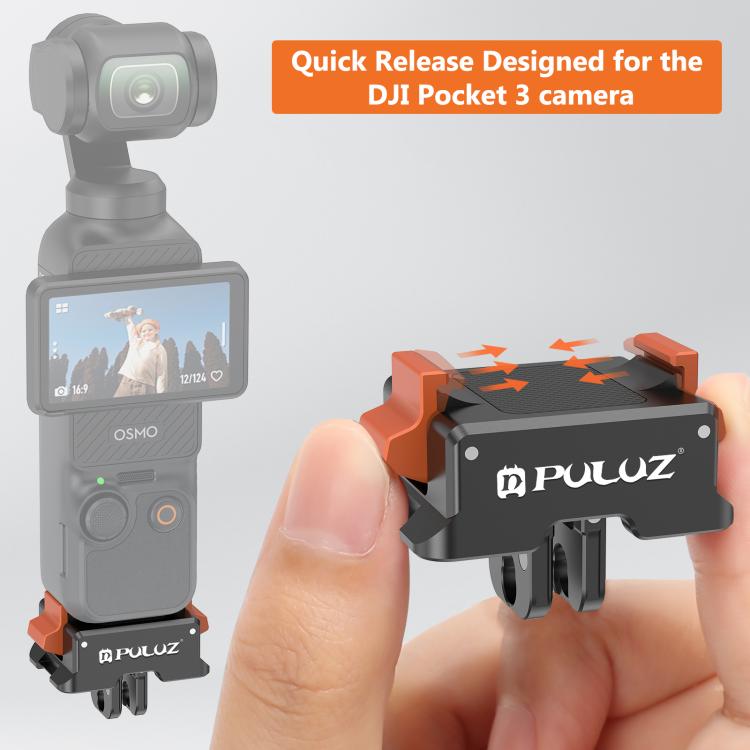 For DJI Osmo Pocket 3 PULUZ Quick Release Mount Adapter (Black) - free shipping - PMC TechLife - Order now!