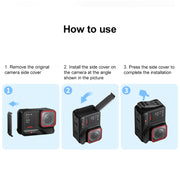 PULUZ Aluminum Alloy Vertical Shooting Magnetic Quick-release Battery Side Interface Cover for Insta360 Ace Pro 2 (Black)